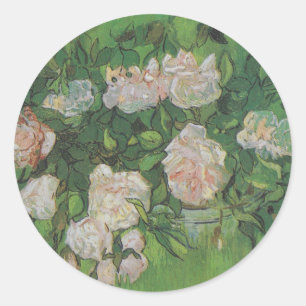 Sticker Rond Rose Bush par Vincent Van Gogh