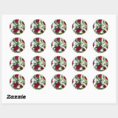 Sticker Rond Rose & Cala Lily (Feuille)