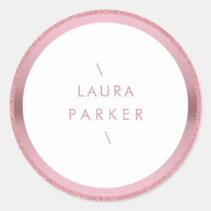 Sticker Rond Rose Cercle d'or Cercle Parties scintillant Cercle