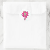 Sticker Rond Rose chaud (Sac)