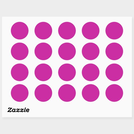Sticker rond rose chaud (Feuille)