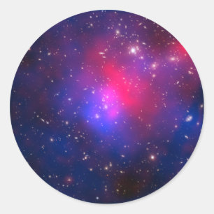 Sticker Rond Rose Chaud et Amas Céleste de Pandore Bleu Marine