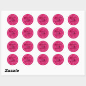 Sticker Rond Rose chaud glamour et Parties scintillant et diama (Feuille)