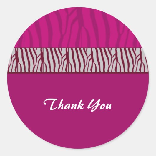 Sticker Rond Rose Chaud Merci (Devant)