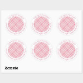 Sticker Rond ROSE CHECK QUILT Gros scellés d'adresse ronde (Feuille)