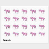 Sticker Rond Rose - Cheval de Coeur (Feuille)