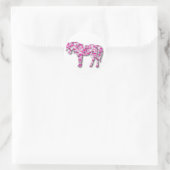 Sticker Rond Rose - Cheval de Coeur (Sac)