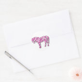 Sticker Rond Rose - Cheval de Coeur (Enveloppe)
