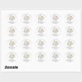 Sticker Rond Rose Citrouille blanc Aquarelle Baby shower (Feuille)