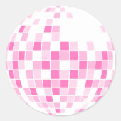 Sticker Rond Rose Clair Disco Boogie (Devant)