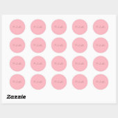Sticker Rond Rose Clair Professionnel Écriture Manuscrite Class (Feuille)