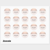 Sticker Rond Rose clair Rose moderne (Feuille)