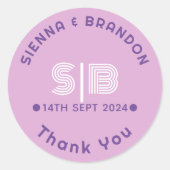 Sticker rond rose classique (Devant)