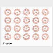 Sticker rond rose classique de cuisine mignonne (Feuille)