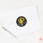 Sticker rond Rose classique en or (Enveloppe)
