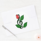 Sticker Rond Rose Clef (Enveloppe)