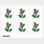 Sticker Rond Rose Clef (Feuille)