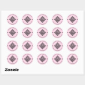 Sticker Rond Rose | Code QR personnalisé professionnel (Feuille)