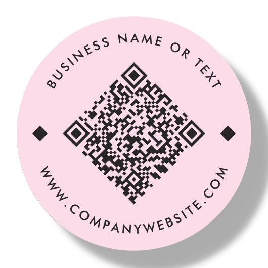 Sticker Rond Rose | Code QR personnalisé professionnel