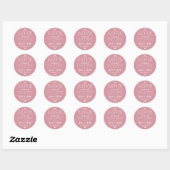 Sticker Rond Rose Coeurs roses L'amour est doux Mariage Faveur (Feuille)