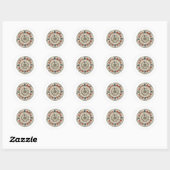 Sticker Rond Rose Compass #5 (Feuille)