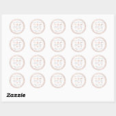 Sticker Rond Rose Confetti blanc Enregistrer la date L'amour es (Feuille)