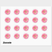 Sticker Rond ROSE DAISY simple Fleur blanche Arrière - plan P06 (Feuille)