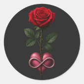Sticker Rond Rose d'Amour Infini (Devant)
