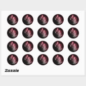 Sticker Rond Rose dans la Faire-part de mariage en fleur Envelo (Feuille)