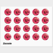 Sticker Rond Rose dans le jardin (Feuille)