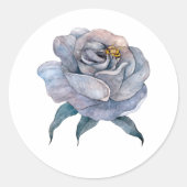 Sticker Rond Rose d'aquarelle bleu (Devant)