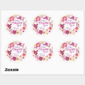 Sticker Rond Rose d'aquarelle Hydrangea Merci de couronne de fl (Feuille)