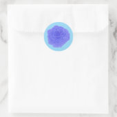 Sticker Rond Rose d'art pop bleu (Sac)