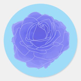 Sticker Rond Rose d'art pop bleu