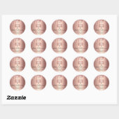 Sticker Rond Rose de boulangerie or Parties scintillant de cuiv (Feuille)