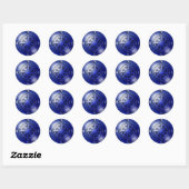 Sticker Rond Rose de boussole bleu (Feuille)
