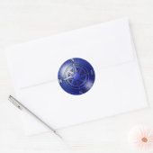 Sticker Rond Rose de boussole bleu (Enveloppe)