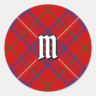 Sticker Rond Rose de clan Tartan
