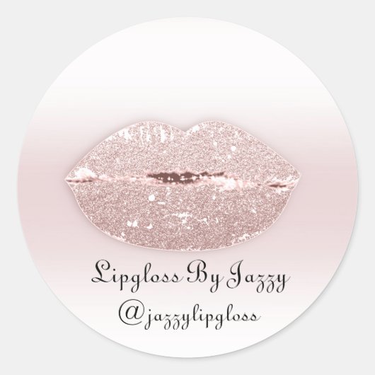 Sticker Rond Rose de conditionnement de maquillage Lipgloss Blu (Devant)