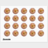 Sticker Rond Rose de couleur pêche (Feuille)
