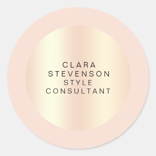 Sticker Rond Rose de cuivre moderne or & blush rose consultant (Devant)