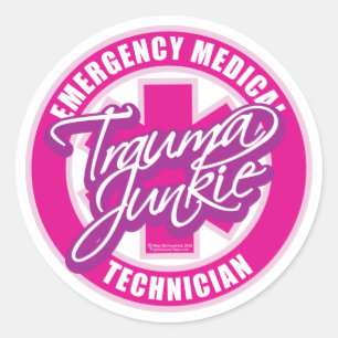 Sticker Rond Rose de drogué de traumatisme