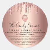 Sticker Rond Rose de fraise Gold Déchets de cuivre Confection l (Devant)