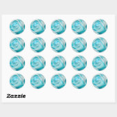 Sticker Rond Rose de glace Terquoise (Feuille)