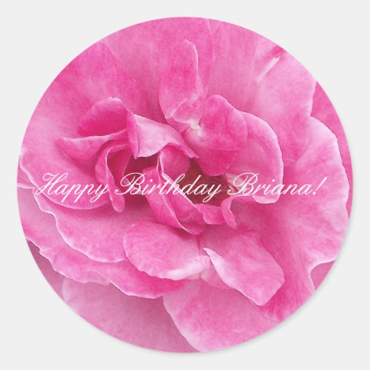 Sticker Rond Rose de jardin rose (Devant)