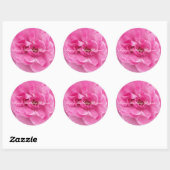 Sticker Rond Rose de jardin rose (Feuille)