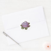 Sticker Rond Rose de lavande Bud avec Feuilles (Enveloppe)