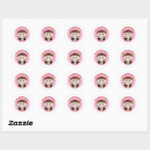 Sticker Rond Rose de Lima (Feuille)