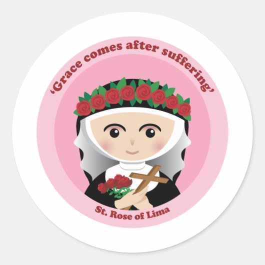 Sticker Rond Rose de Lima (Devant)