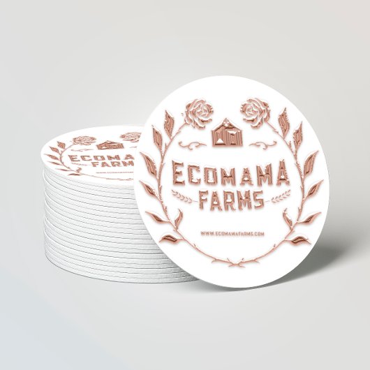 Sticker Rond Rose de logo personnalisé TryMeTester, exemple SWh